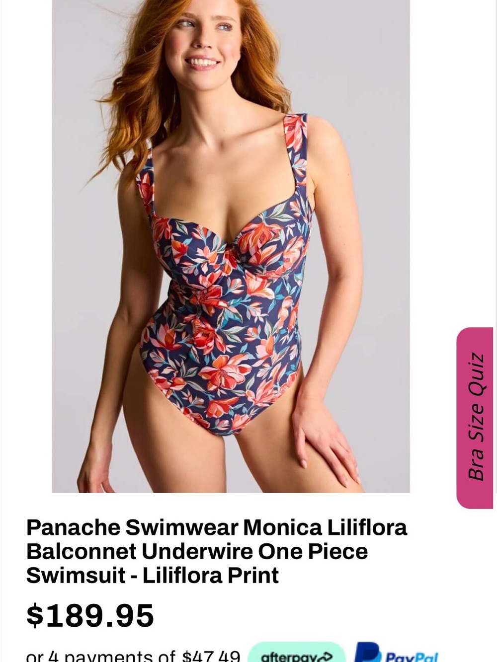 Panache Swimwear Monica Liliflora
Balconnet Underwire One Piece - Picture 15 of 16